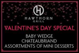Valentine's Weekend Menu at Hawthorn Grill
